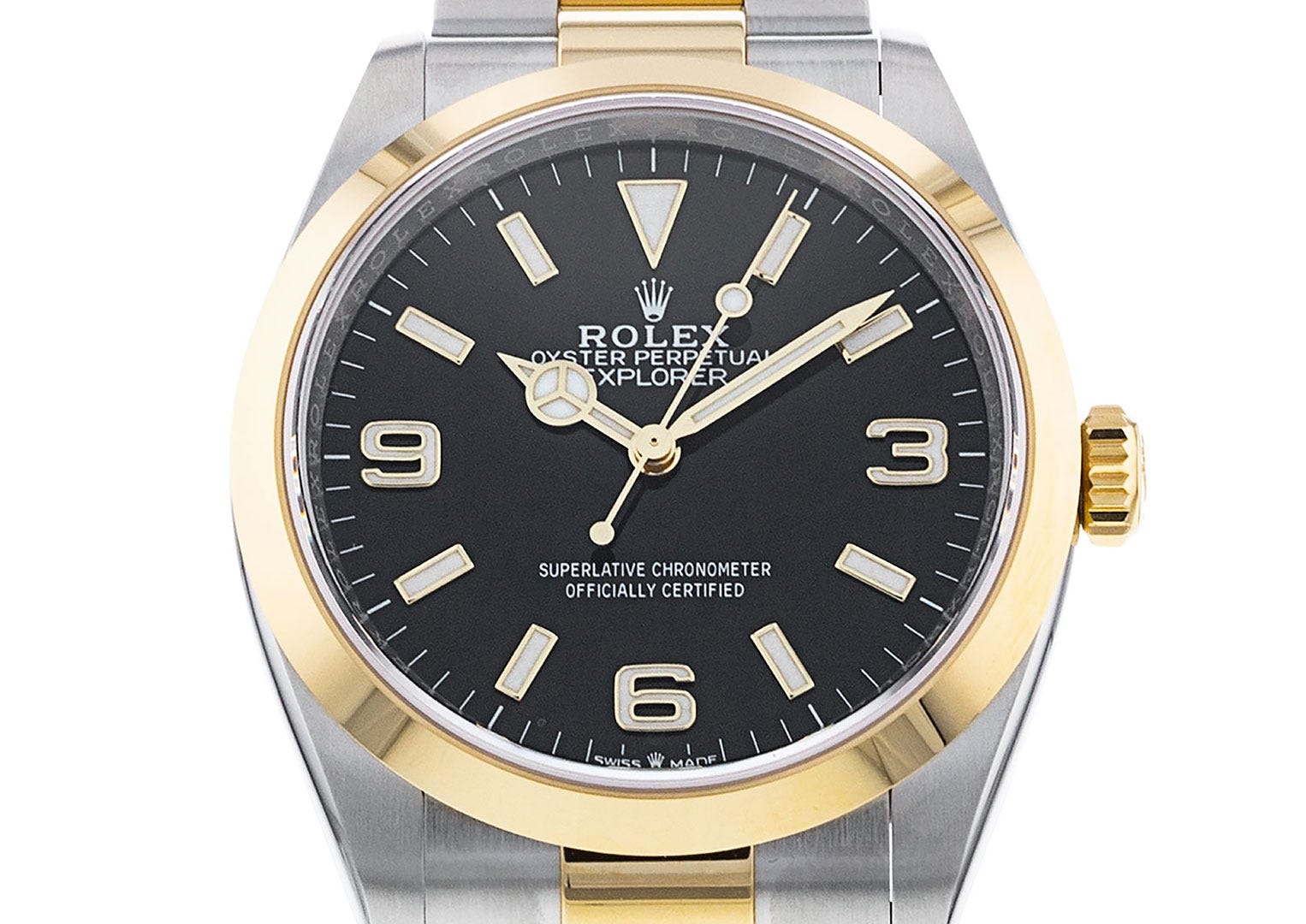 We didn't think we'd ever use 'Two-tone' and 'Rolex Explorer' in the same sentence.
