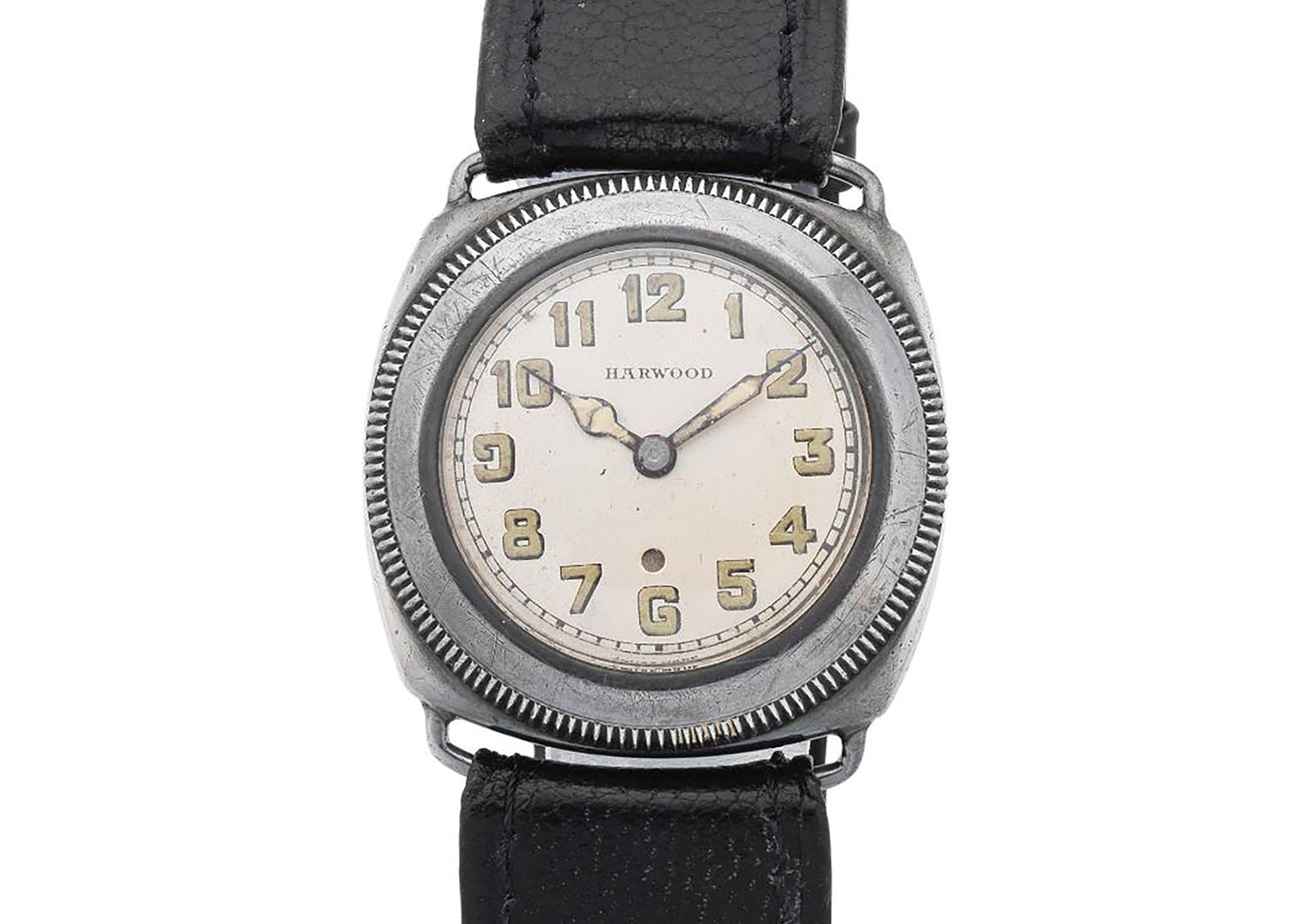 This Harwood model proved instrumental in the development of the self-winding wristwatch. Image courtesy of Bonhams