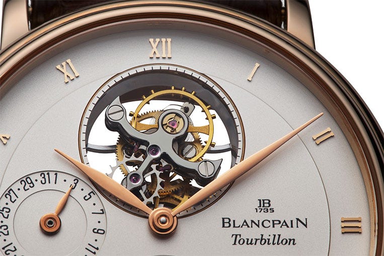 The tourbillon increases accuracy for watches held in the upright position
